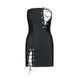 Мини-платье из экокожи Passion CELINE CHEMISE L/XL, black, шнуровка, трусики в комплекте SO6406 фото 5