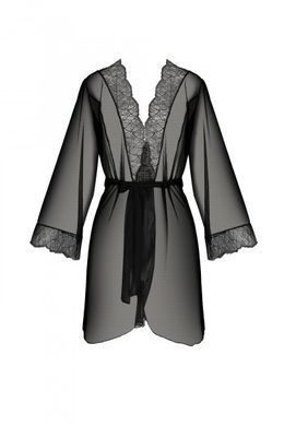 Пеньюар Passion AMBERLY PEIGNOIR black, XXL/XXXL, пояс в комплекте SX0463 фото