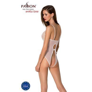 Боди с ажурным декором и открытым шагом Passion URSULA BODY XXL/XXXL, white SO5834 фото
