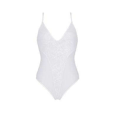 Боди с ажурным декором и открытым шагом Passion URSULA BODY XXL/XXXL, white SO5834 фото