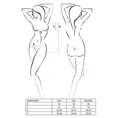 Боди монокини Passion ADARA BODY S/M, black EL10102 фото