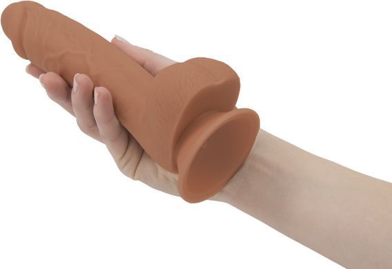 Фаллоимитатор ADDICTION Steven 7.5" Silicone Dong Caramel, вибропуля в подарок SX3155 фото