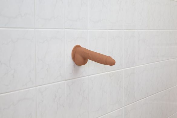 Фаллоимитатор ADDICTION Steven 7.5" Silicone Dong Caramel, вибропуля в подарок SX3155 фото