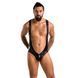 Мужское открытое боди Passion 027 BRUNO L/XL Black, под латекс, на лямках SO7552 фото 3
