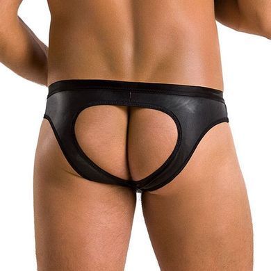 Мужские слипы с вырезами Passion 041 SLIP JOE XXL/XXXL Black, экокожа, открытые ягодицы SO7596 фото