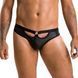 Мужские слипы с вырезами Passion 041 SLIP JOE XXL/XXXL Black, экокожа, открытые ягодицы SO7596 фото 1