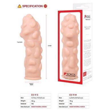 Насадка на член Kokos Extreme Sleeve ES.11 размер M, утолщающая, стимулирующий рельеф SO2491 фото