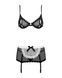 Эротический костюм горничной Obsessive Maidme set 5pcs S/M, бюстгальтер, пояс с фартуком, чулки SO7290 фото 5