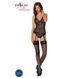 Корсет із пажами, трусики з ажурним декором та відкритим кроком Passion URSULA CORSET S/M, black SO5836 фото 3
