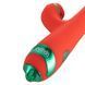 Вибратор-кролик с пульсацией и флоггером LOCKINK SEVANDA Whip Vibrating Massage Wand, красно-зеленый SX0903 фото 2