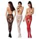 Эротические колготки-бодистокинг Passion S007 red, красивые ажурные колготки с вырезом PSS007R фото 3