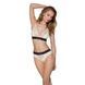 Еластичний топ з мереживом Passion PS001 TOP L, ecru SO4179 фото 2