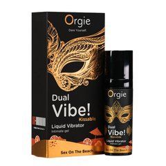 Жидкий вибратор Orgie Dual Vibe! Sex On The Beach Kissable Liquid Vibrator, 15 мл SX1499 фото