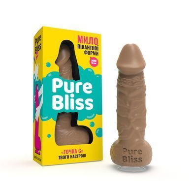 Мыло в форме пениса Pure Bliss MINI Brown, крафтовое мыло-член, натуральное SO6353 фото