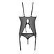 Корсет с пажами Passion URSULA CORSET XXL/XXXL, Black, трусики с ажурным декором и открытым шагом SO5837 фото 5