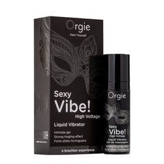 Жидкий вибратор Orgie Sexy Vibe! High Voltage, 15 мл, эффект мурашек + очень мощная вибрация SX1550 фото
