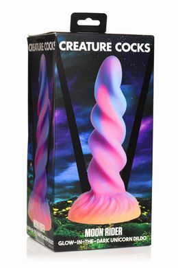 Фэнтезийный фаллоимитатор Creature Cocks Glow-in-the-Dark Unicorn Dildo, светится в темноте, 20,6 см SX2205 фото