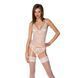 Корсет із пажами, трусики з ажурним декором та відкритим кроком Passion URSULA CORSET L/XL, white SO5838 фото 1