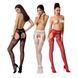 Сексуальные колготки-бодистокинги Passion S022 One Size, Red, имитация чулок и пояса с гартерами PSS022R фото 3