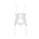 Корсет із пажами, трусики з ажурним декором та відкритим кроком Passion URSULA CORSET L/XL, white SO5838 фото 4